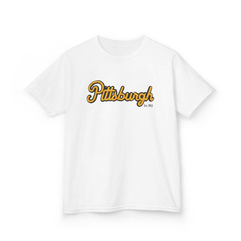 Pittsburgh Faux Embroidery Kids Graphic T-Shirt Kids Apparel - YinzerShop