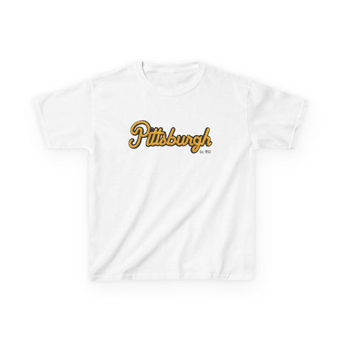 Pittsburgh Faux Embroidery Kids Graphic T-Shirt Kids Apparel - YinzerShop