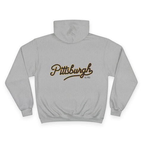 Pittsburgh Faux Embroidery - Print on back Hoodie Hoodie - YinzerShop