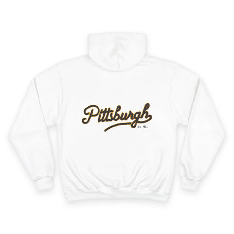 Pittsburgh Faux Embroidery - Print on back Hoodie Hoodie - YinzerShop