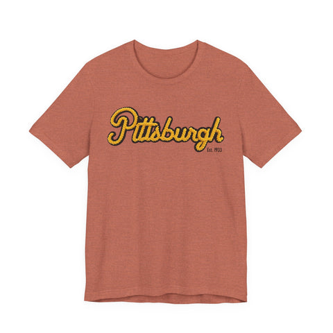 Pittsburgh Faux Embroidery - Short Sleeve T-Shirt T-Shirt - YinzerShop