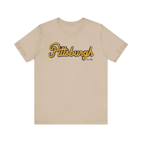 Pittsburgh Faux Embroidery - Short Sleeve T-Shirt T-Shirt - YinzerShop