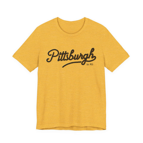 Pittsburgh Faux Embroidery - Short Sleeve T-Shirt T-Shirt - YinzerShop