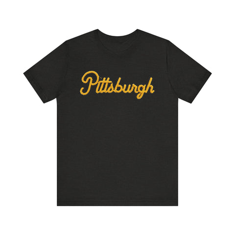 Pittsburgh Faux Embroidery - Short Sleeve T-Shirt T-Shirt - YinzerShop