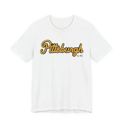 Pittsburgh Faux Embroidery - Short Sleeve T-Shirt T-Shirt - YinzerShop