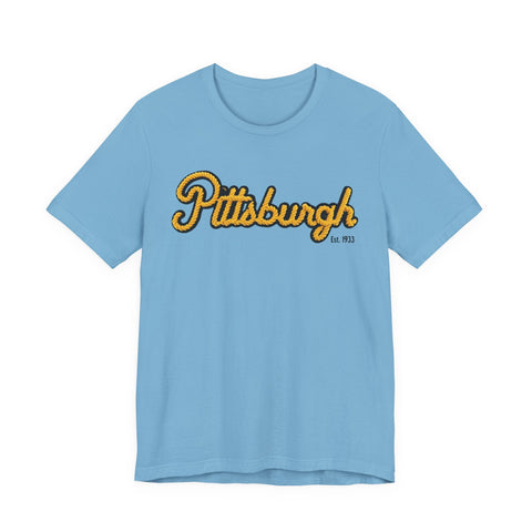 Pittsburgh Faux Embroidery - Short Sleeve T-Shirt T-Shirt - YinzerShop