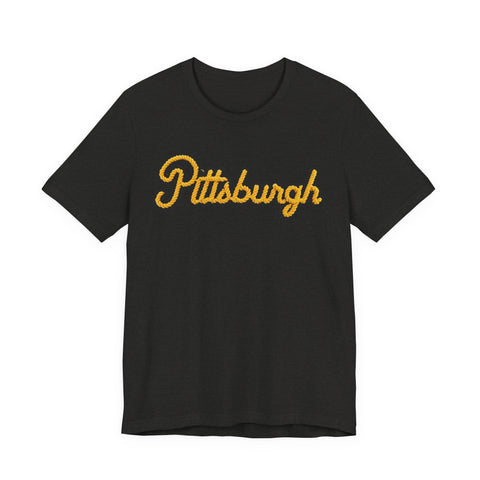 Pittsburgh Faux Embroidery - Short Sleeve T-Shirt T-Shirt - YinzerShop