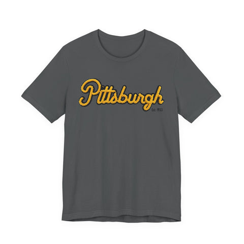 Pittsburgh Faux Embroidery - Short Sleeve T-Shirt T-Shirt - YinzerShop