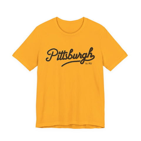 Pittsburgh Faux Embroidery - Short Sleeve T-Shirt T-Shirt - YinzerShop