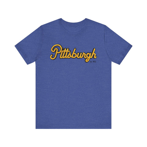 Pittsburgh Faux Embroidery - Short Sleeve T-Shirt T-Shirt - YinzerShop