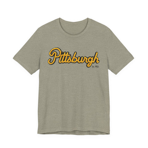 Pittsburgh Faux Embroidery - Short Sleeve T-Shirt T-Shirt - YinzerShop