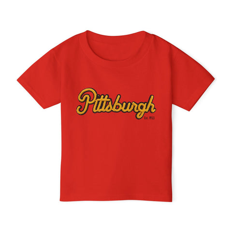 Pittsburgh Faux Embroidery - Toddler T-Shirt Kids Apparel - YinzerShop