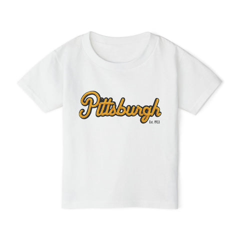 Pittsburgh Faux Embroidery - Toddler T-Shirt Kids Apparel - YinzerShop