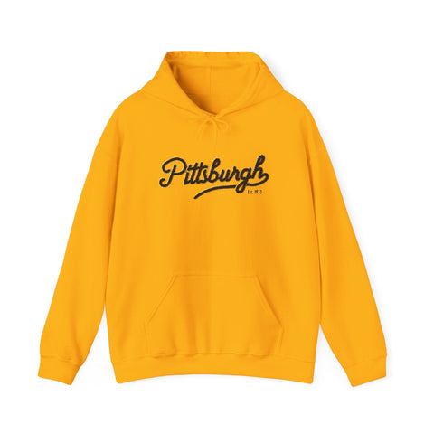 Pittsburgh Faux Embroidery Unisex Heavy Blend™ Hooded Sweatshirt Hoodie - YinzerShop