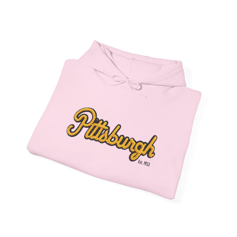 Pittsburgh Faux Embroidery Unisex Heavy Blend™ Hooded Sweatshirt Hoodie - YinzerShop