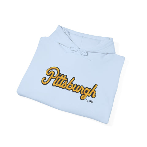 Pittsburgh Faux Embroidery Unisex Heavy Blend™ Hooded Sweatshirt Hoodie - YinzerShop
