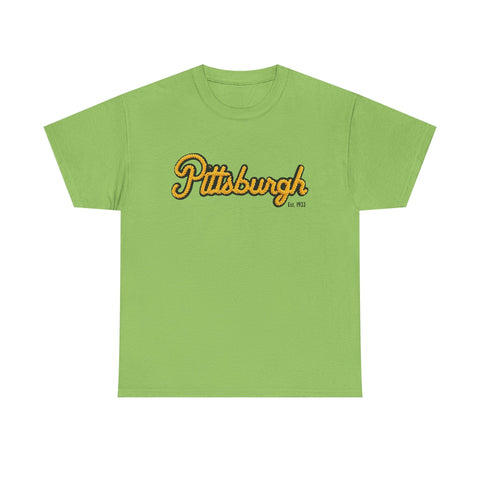 Pittsburgh Faux Embroidery Unisex Heavy Cotton Tee T-Shirt - YinzerShop