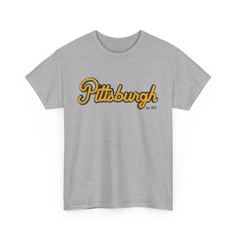 Pittsburgh Faux Embroidery Unisex Heavy Cotton Tee T-Shirt - YinzerShop
