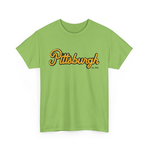 Pittsburgh Faux Embroidery Unisex Heavy Cotton Tee T-Shirt - YinzerShop