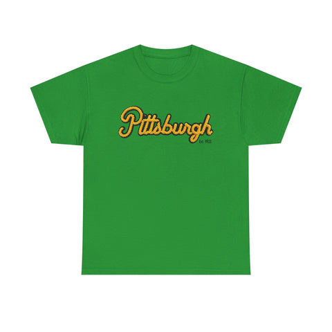 Pittsburgh Faux Embroidery Unisex Heavy Cotton Tee T-Shirt - YinzerShop