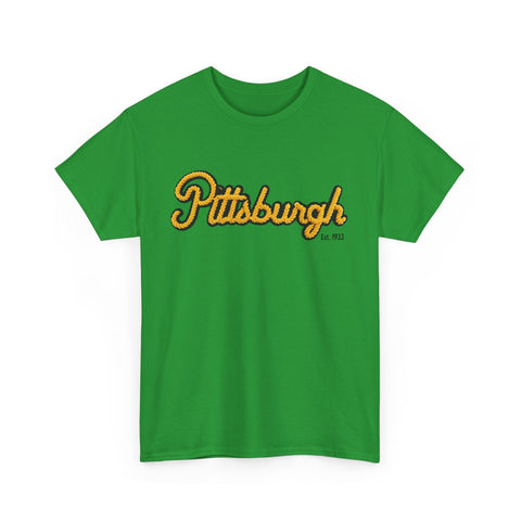 Pittsburgh Faux Embroidery Unisex Heavy Cotton Tee T-Shirt - YinzerShop