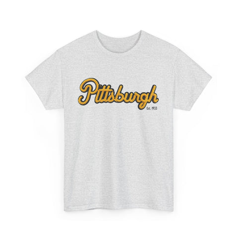 Pittsburgh Faux Embroidery Unisex Heavy Cotton Tee T-Shirt - YinzerShop