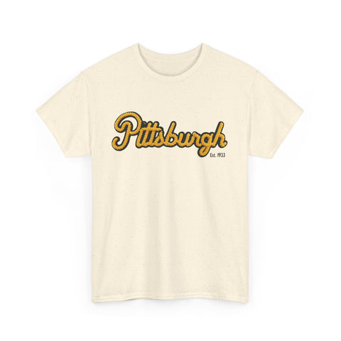 Pittsburgh Faux Embroidery Unisex Heavy Cotton Tee T-Shirt - YinzerShop