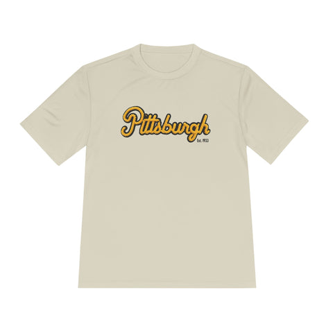 Pittsburgh Faux Embroidery Unisex Moisture Wicking Tee T-Shirt - YinzerShop