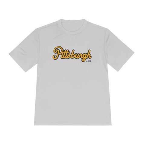 Pittsburgh Faux Embroidery Unisex Moisture Wicking Tee T-Shirt - YinzerShop