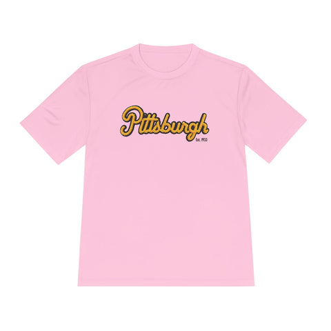 Pittsburgh Faux Embroidery Unisex Moisture Wicking Tee T-Shirt - YinzerShop