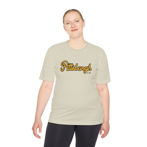 Pittsburgh Faux Embroidery Unisex Moisture Wicking Tee T-Shirt - YinzerShop