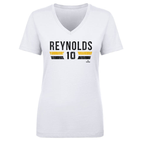 Pittsburgh Font T-Shirt - Bryan Reynolds V-Neck Cotton Tee | Heather Color Women's V-Neck T-Shirt - YinzerShop