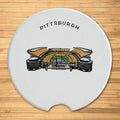 Pittsburgh Football Field Ceramic Car Coaster - Single Coaster Car Coaster - YinzerShop