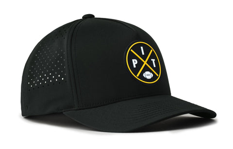 Pittsburgh Football Hat - Adjustable Snapback Closure | Black and Gold Mid Crown Cap | Haka Hat Performance - YinzerShop