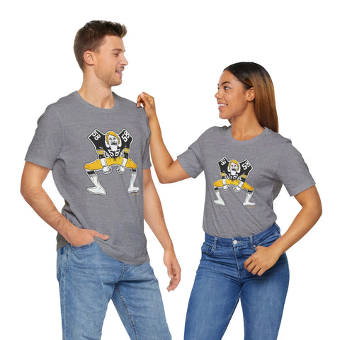 Pittsburgh Football Linebacker Cartoon - Short Sleeve Tee T-Shirt - YinzerShop