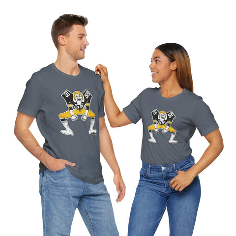 Pittsburgh Football Linebacker Cartoon - Short Sleeve Tee T-Shirt - YinzerShop