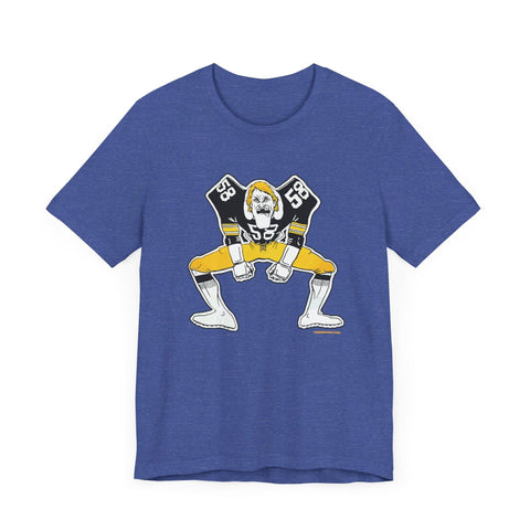 Pittsburgh Football Linebacker Cartoon - Short Sleeve Tee T-Shirt - YinzerShop