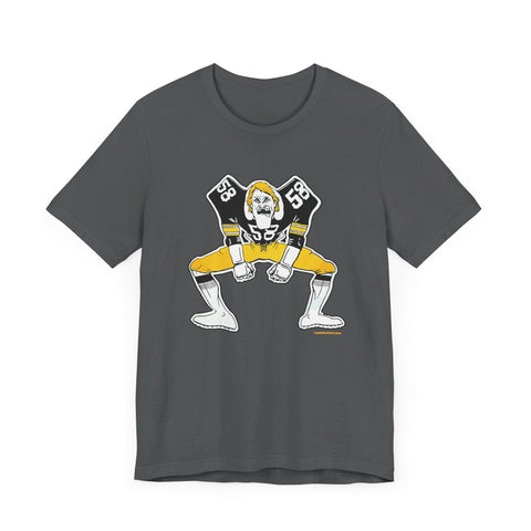 Pittsburgh Football Linebacker Cartoon - Short Sleeve Tee T-Shirt - YinzerShop