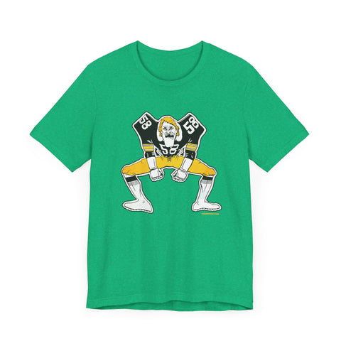 Pittsburgh Football Linebacker Cartoon - Short Sleeve Tee T-Shirt - YinzerShop