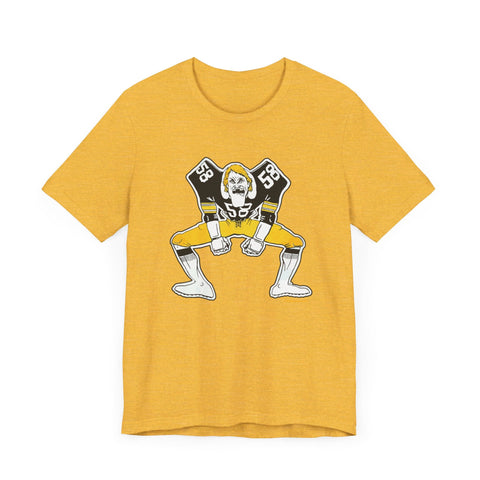 Pittsburgh Football Linebacker Cartoon - Short Sleeve Tee T-Shirt - YinzerShop