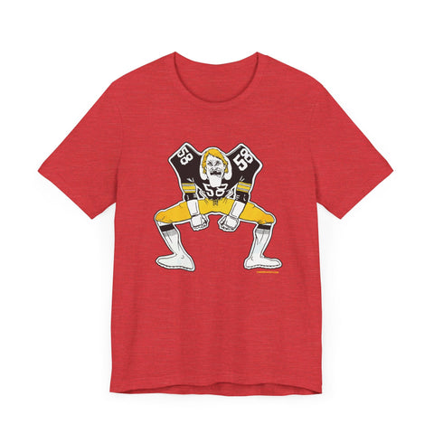 Pittsburgh Football Linebacker Cartoon - Short Sleeve Tee T-Shirt - YinzerShop