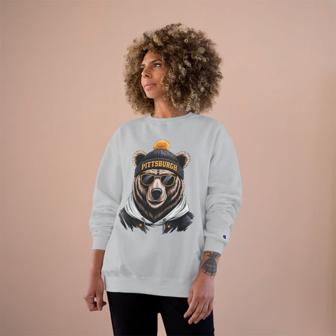 Pittsburgh Game Day Bear - Champion Sweatshirt Sweatshirt - YinzerShop