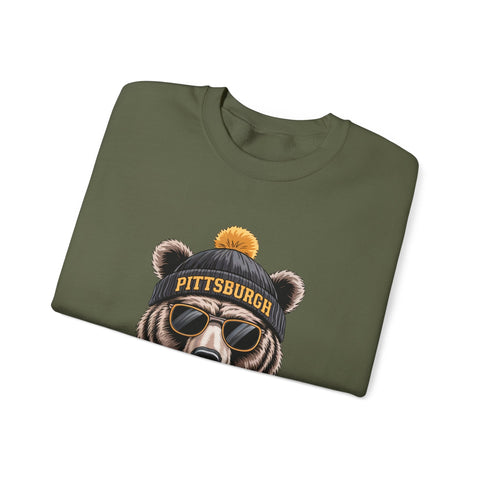 Pittsburgh Game Day Bear - Heavy Blend™ Crewneck Sweatshirt Sweatshirt - YinzerShop