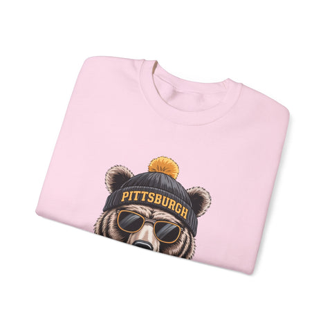 Pittsburgh Game Day Bear - Heavy Blend™ Crewneck Sweatshirt Sweatshirt - YinzerShop