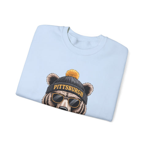 Pittsburgh Game Day Bear - Heavy Blend™ Crewneck Sweatshirt Sweatshirt - YinzerShop