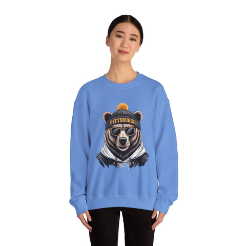 Pittsburgh Game Day Bear - Heavy Blend™ Crewneck Sweatshirt Sweatshirt - YinzerShop