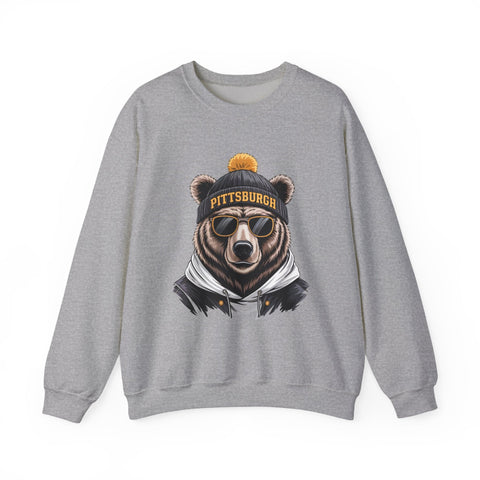 Pittsburgh Game Day Bear - Heavy Blend™ Crewneck Sweatshirt Sweatshirt - YinzerShop