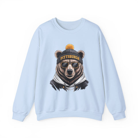 Pittsburgh Game Day Bear - Heavy Blend™ Crewneck Sweatshirt Sweatshirt - YinzerShop