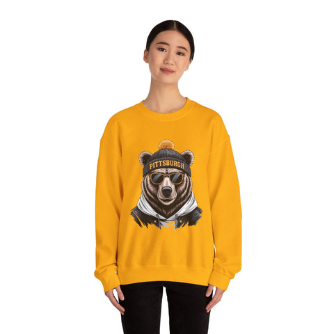 Pittsburgh Game Day Bear - Heavy Blend™ Crewneck Sweatshirt Sweatshirt - YinzerShop