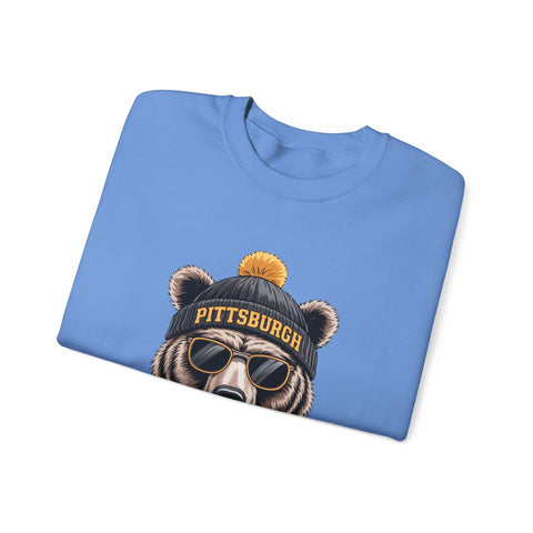 Pittsburgh Game Day Bear - Heavy Blend™ Crewneck Sweatshirt Sweatshirt - YinzerShop